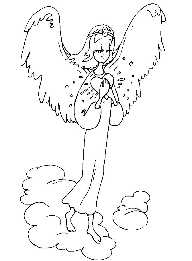 Angeli Natale 4, Disegni per bambini da colorare