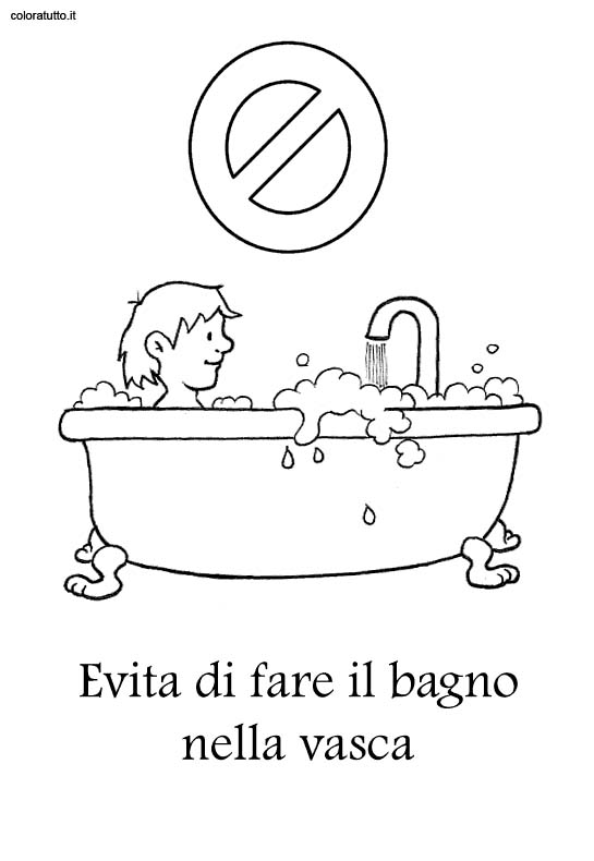 Bagno 3, disegni per bambini da colorare Disegni di bagni