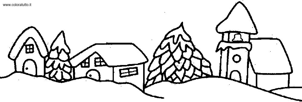 Inverno 2, disegni per bambini da colorare Paesaggi da copiare