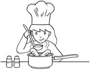Pittogramma Cuoca che cucina