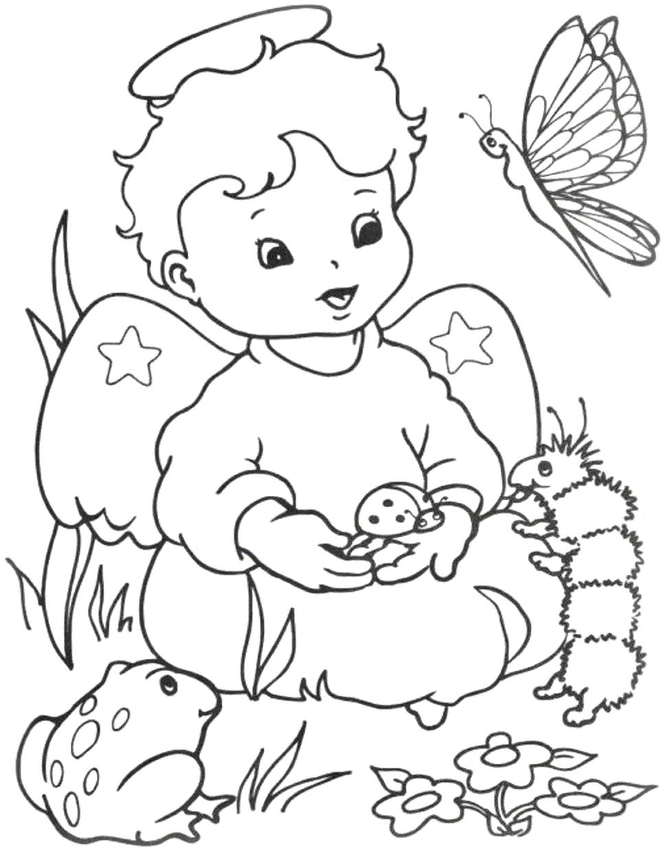 angeli 2, disegni per bambini da colorare
