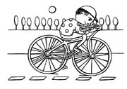 BAMBINO IN GRANDE BICICLETTA