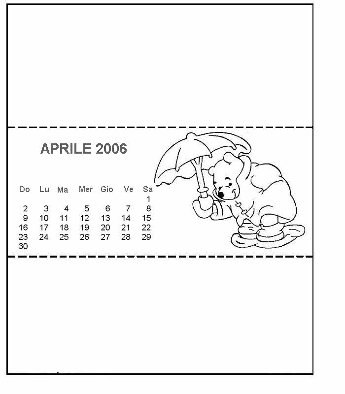 Calendario 2, Disegni per bambini da colorare