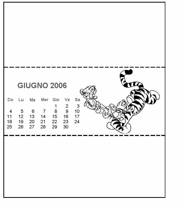 Calendario 2, Disegni per bambini da colorare