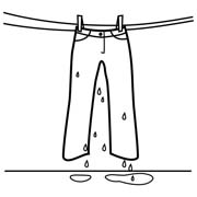 Pittogramma Pantalone appeso ad asciugare
